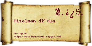 Mitelman Édua névjegykártya